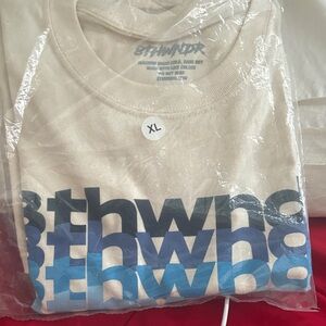 Cream and Blue Graphic Tee